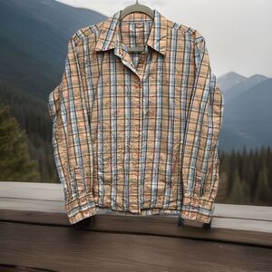 Women’s Wrangler The Ultimate Riding Shirt Size‎ L Embroidered READ Plaid